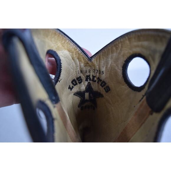 Los Altos Genuine Leather Rodeo Square Toe Western Cowboy Boots Pull holes -9 EE - Picture 8 of 8